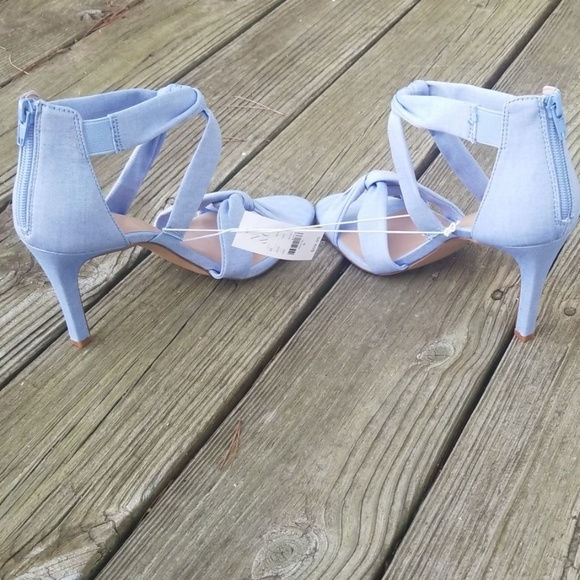 RELISTED HP! Chambray twist knot strappy heels - Picture 3 of 5